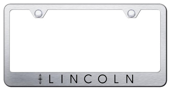 Lincoln Lincoln Brushed Stainless Steel Laser Etched Standard License Frame - LF.LIN.ES