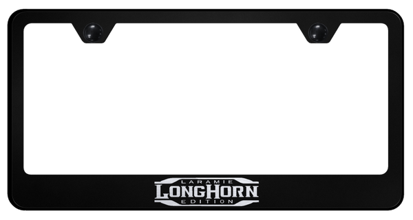 RAM Longhorn Laramie Stainless Steel Frame - Laser Etched Black License Plate Frame - LF.LNGH3.EB