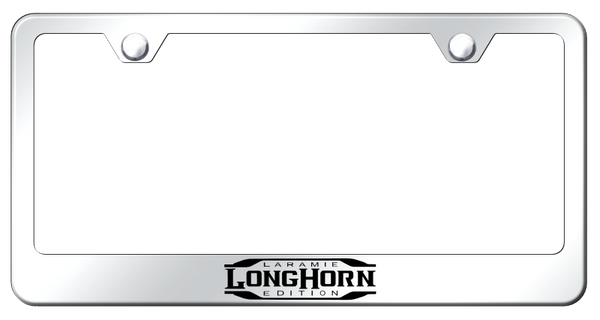 RAM Longhorn Laramie Stainless Steel Frame - Etched Mirrored License Plate Frame - LF.LNGH3.EC