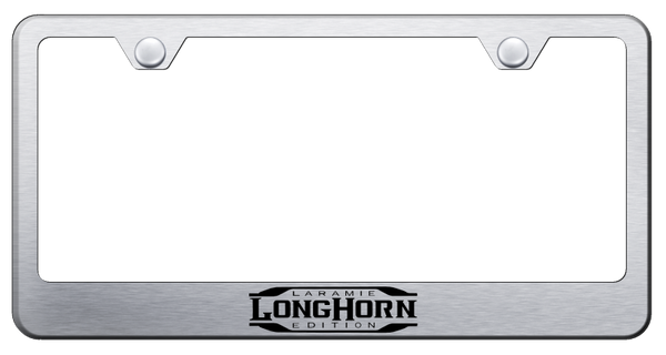 RAM Longhorn Laramie Stainless Steel Frame - Etched Brushed License Plate Frame - LF.LNGH3.ES