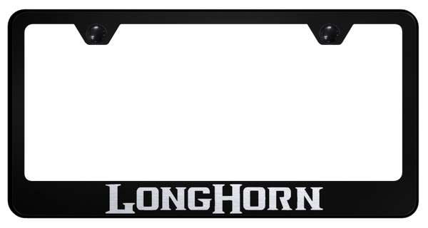 RAM Longhorn Stainless Steel Frame - Laser Etched Black License Plate Frame - LF.LNGH.EB