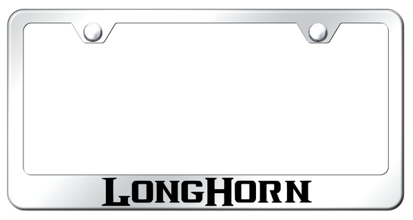 RAM Longhorn Stainless Steel Frame - Laser Etched Mirrored License Plate Frame - LF.LNGH.EC