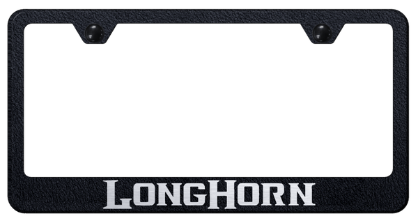 RAM Longhorn Stainless Steel Frame - Laser Etched Rugged Black License Plate Frame - LF.LNGH.ERB