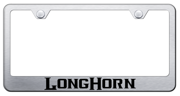 RAM Longhorn Stainless Steel Frame - Laser Etched Brushed License Plate Frame - LF.LNGH.ES