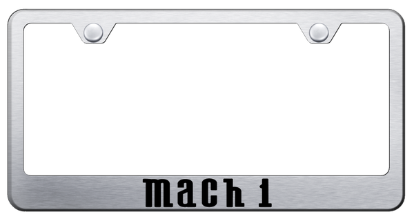 Ford Mach 1 Stainless Steel Frame - Laser Etched Brushed License Plate Frame - LF.MAC.ES