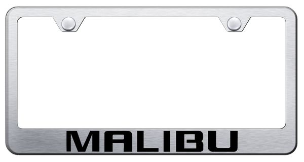 Chevrolet Malibu Stainless Steel Frame - Laser Etched Brushed License Plate Frame - LF.MAL.ES