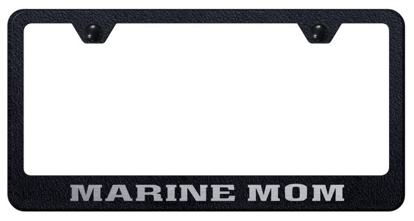 Marine Mom Stainless Steel Frame - Laser Etched Rugged Black License Plate Frame - LF.MARM.ERB