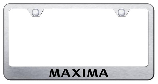 Nissan Maxima Brushed Stainless Steel Laser Etched Standard License Frame - LF.MAX.ES