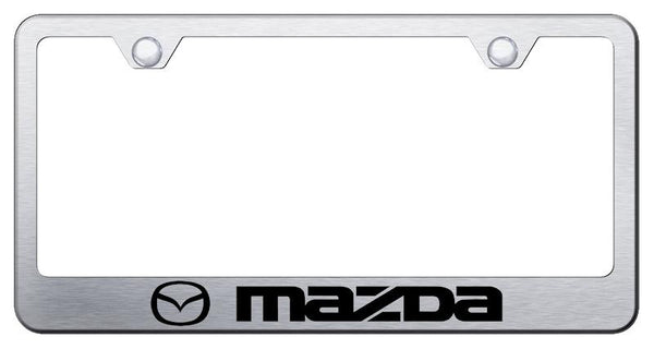 Mazda Mazda Brushed Stainless Steel Laser Etched Standard License Frame - LF.MAZ.ES