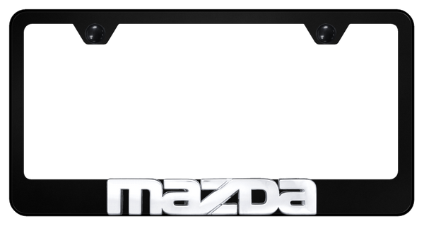 Mazda Mazda OEM Stainless Steel Frame - Chrome on Black License Plate Frame - LF.MAZ.CB