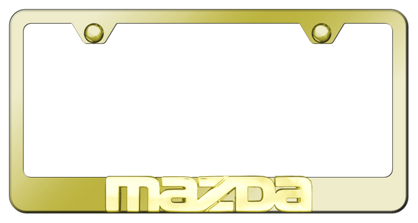 Mazda Mazda OEM Stainless Steel Frame - Gold on Gold License Plate Frame - LF.MAZ.GG