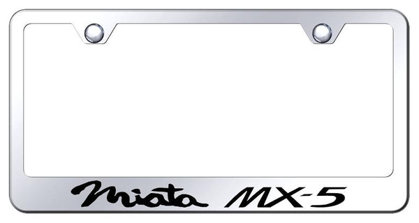 Mazda Miata MX5 Chrome Laser Etched Standard License Frame - LF.MIA.EC