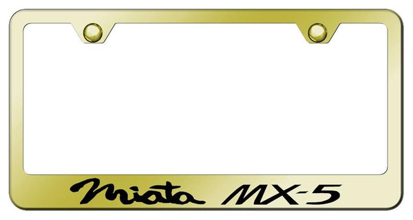 Mazda Miata MX5 Gold Laser Etched Standard License Frame - LF.MIA.EG