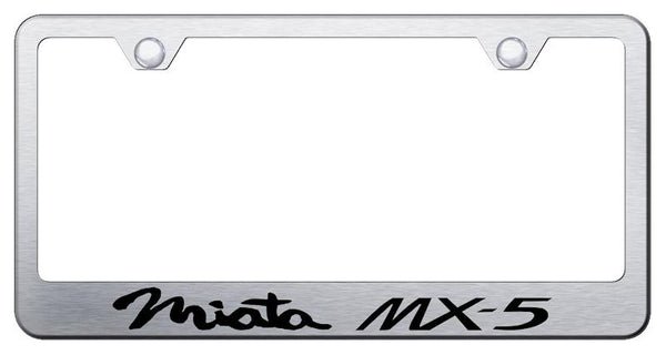 Mazda Miata MX5 Brushed Stainless Steel Laser Etched Standard License Frame - LF.MIA.ES