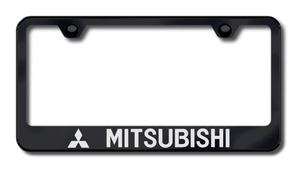 Mitsubishi Mitsubishi Black Laser Etched Standard License Frame - LF.MIT.EB