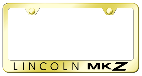 Lincoln MKZ Stainless Steel Frame - Laser Etched Gold License Plate Frame - LF.MKZ.EG