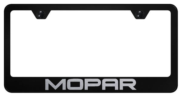 Dodge Mopar Black Laser Etched Standard License Frame - LF.MOP.EB