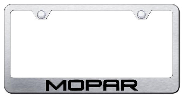 Dodge Mopar Brushed Stainless Steel Laser Etched Standard License Frame - LF.MOP.ES