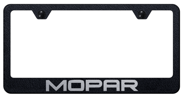 Mopar Mopar Stainless Steel Frame - Laser Etched Rugged Black License Plate Frame - LF.MOP.ERB