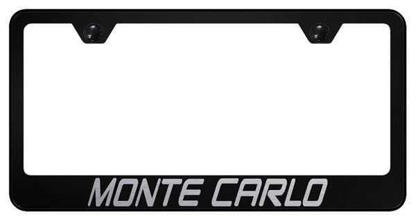 Chevrolet Monte Carlo Black Laser Etched Standard License Frame - LF.MTC.EB