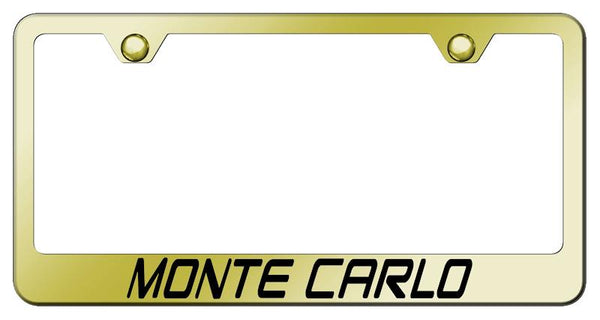 Chevrolet Monte Carlo Gold Laser Etched Standard License Frame - LF.MTC.EG