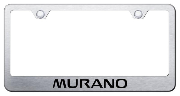 Nissan Murano Brushed Stainless Steel Laser Etched Standard License Frame - LF.MUR.ES