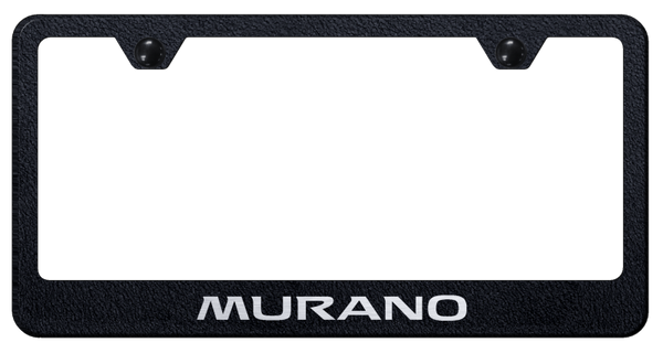 Nissan Murano Stainless Steel Frame - Laser Etched Rugged Black License Plate Frame - LF.MUR.ERB