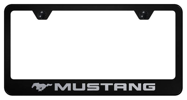 Ford Mustang Black Laser Etched Standard License Frame - LF.MUS.EB