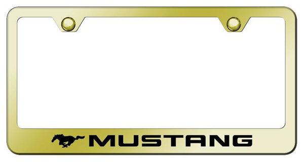 Ford Mustang Gold Laser Etched Standard License Frame - LF.MUS.EG