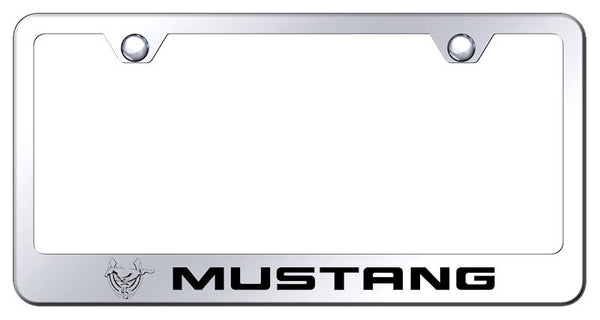 Ford Mustang 45th Anniversary Chrome Laser Etched Standard License Frame - LF.MUS45.EC