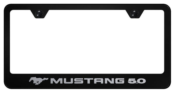 Ford Mustang 5 Black Laser Etched Standard License Frame - LF.MUS5.EB