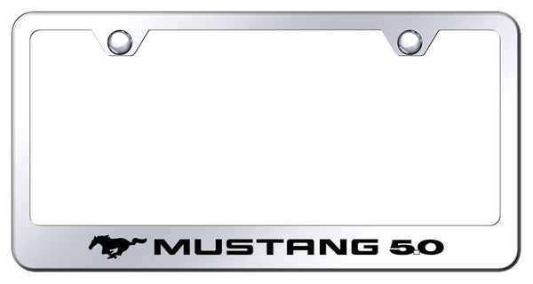 Ford Mustang 5 Chrome Laser Etched Standard License Frame - LF.MUS5.EC