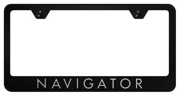 Lincoln Navigator Black Laser Etched Standard License Frame - LF.NAV.EB