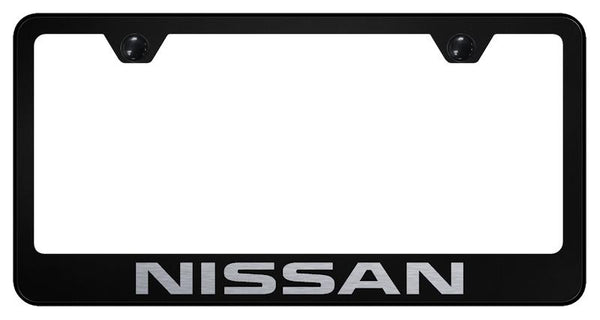 Nissan Nissan Black Laser Etched Standard License Frame - LF.NIS.EB