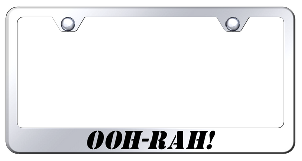 OOH-RAH! Stainless Steel Frame - Laser Etched Mirrored License Plate Frame - LF.OOH.EC