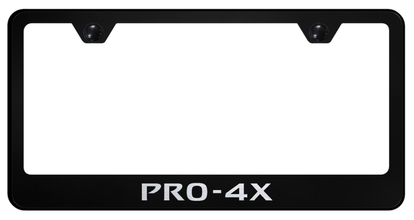 Nissan Pro-4X Stainless Steel Frame - Laser Etched Black License Plate Frame - LF.P4X.EB