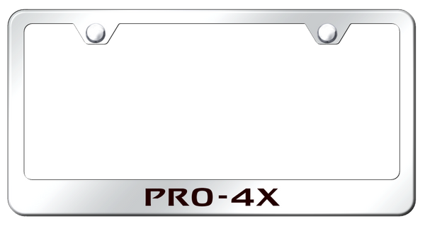 Nissan Pro-4X Stainless Steel Frame - Laser Etched Mirrored License Plate Frame - LF.P4X.EC