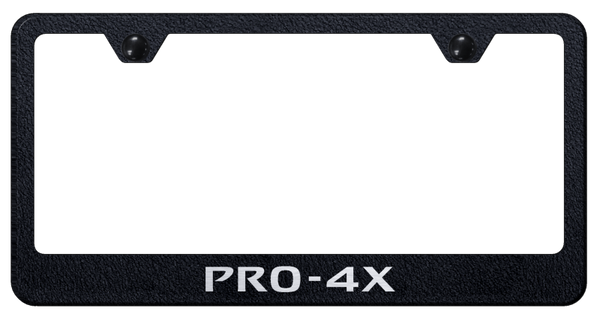 Nissan Pro-4X Stainless Steel Frame - Laser Etched Rugged Black License Plate Frame - LF.P4X.ERB