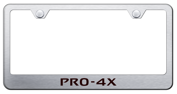 Nissan Pro-4X Stainless Steel Frame - Laser Etched Brushed License Plate Frame - LF.P4X.ES