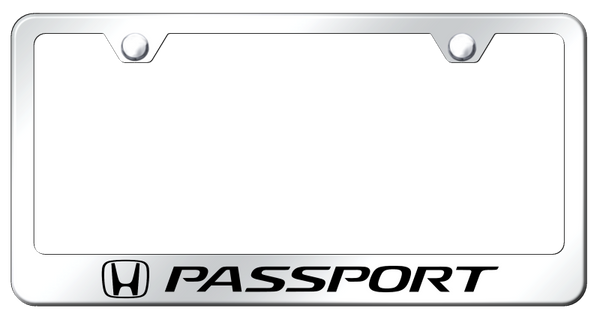 Honda Passport Stainless Steel Frame - Laser Etched Mirrored License Plate Frame - LF.PAS.EC