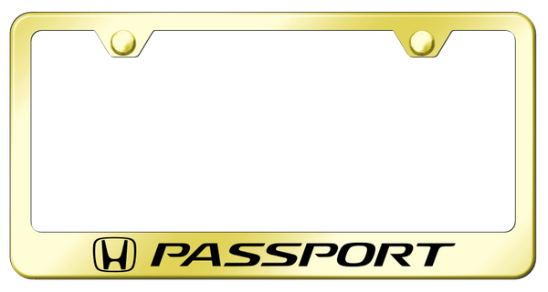 Honda Passport Stainless Steel Frame - Laser Etched Gold License Plate Frame - LF.PAS.EG