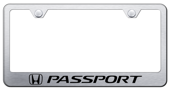 Honda Passport Stainless Steel Frame - Laser Etched Brushed License Plate Frame - LF.PAS.ES