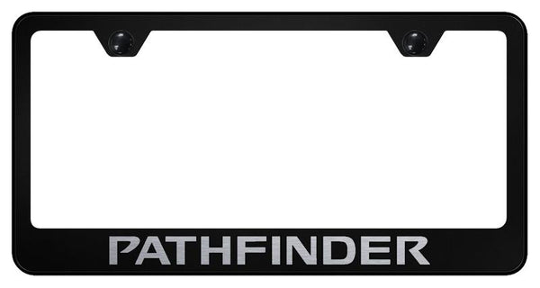 Nissan Pathfinder Black Laser Etched Standard License Frame - LF.PAT.EB