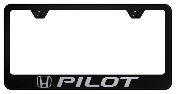 Honda Pilot Black Laser Etched Standard License Frame - LF.PIL.EB