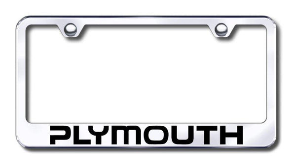 Dodge Plymouth Chrome Laser Etched Standard License Frame - LF.PLY.EC