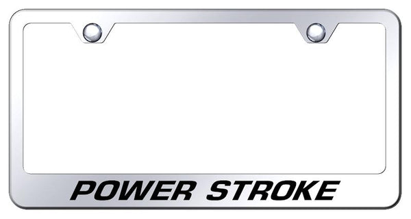 Ford Powerstroke Chrome Laser Etched Standard License Frame - LF.PWR.EC