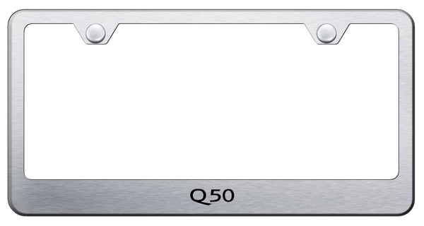 Infiniti Q50 Stainless Steel Frame - Laser Etched Brushed License Plate Frame - LF.Q50.ES