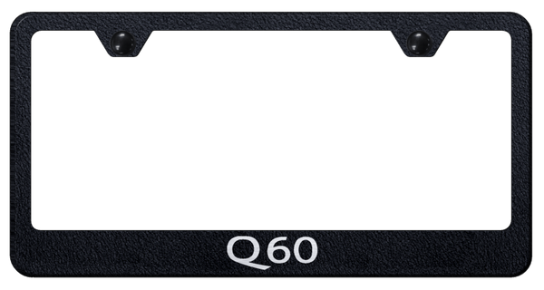 Infiniti Q60 Stainless Steel Frame - Laser Etched Rugged Black License Plate Frame - LF.Q60.ERB