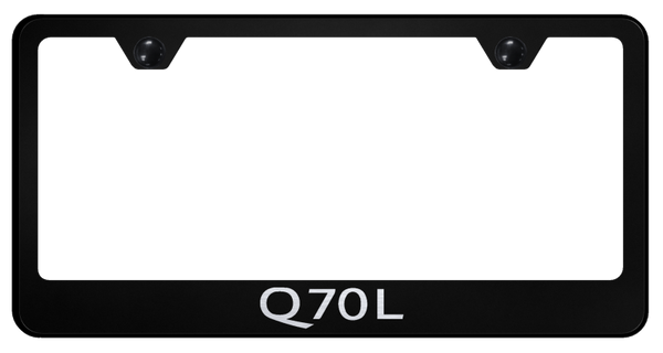 Infiniti Q70L Stainless Steel Frame - Laser Etched Black License Plate Frame - LF.Q70L.EB