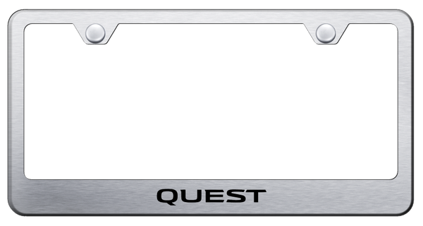 Nissan Quest Stainless Steel Frame - Laser Etched Brushed License Plate Frame - LF.QUE.ES